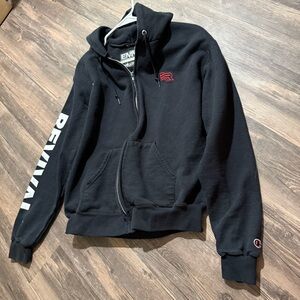 Eminem "Revival" black full-zip hoodie w/ small red flag logo